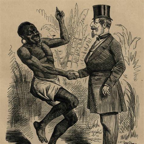 African Man And Napoleon Iii Racist Political Cartoon 1861 Old Print