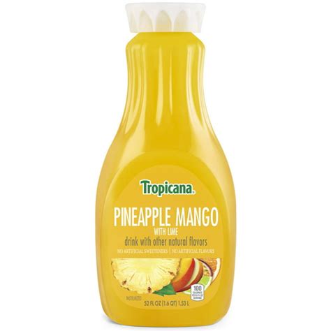 Tropicana Pineapple Mango With Lime Juice 52 Fl Oz