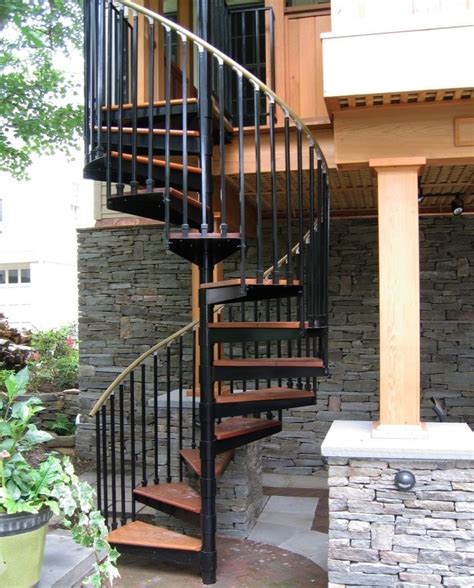 The overall cost of a spiral staircase will also depend on pricing variances between different spiral stair companies. Exterior Spiral Staircase Country Style | Spiral staircase ...