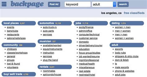 Sites Like Backpage Alternatives To Meet Women For Sexual Encounters