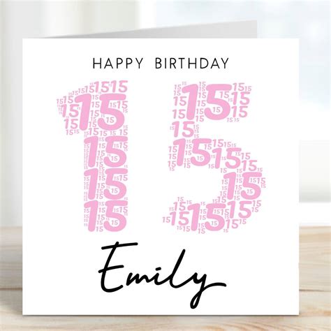 Personalised 15th Birthday Card For Her By Uniqueful