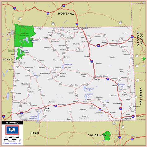 Wyoming Map Toursmapscom ® Wyoming Map Wyoming Travel Wyoming
