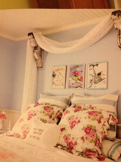 Luv The Curtain Behind Bed And The Soothing Colors Bestofcottagestyle