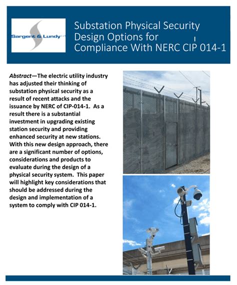 Perimeter Substation Physical Security Design Options For Compliance