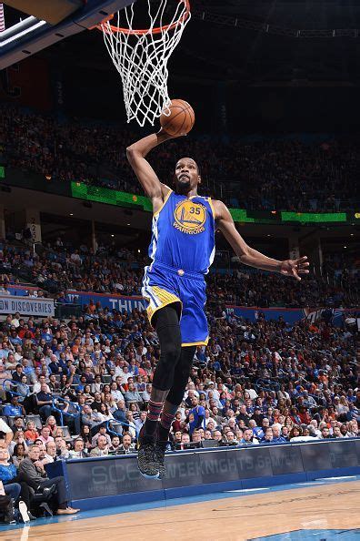 Kevin Durant Of The Golden State Warriors Dunks Against The Oklahoma