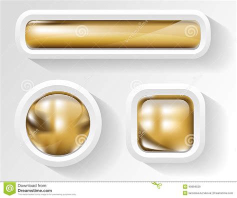 Golden Buttons Stock Vector Illustration Of Collection 49994539