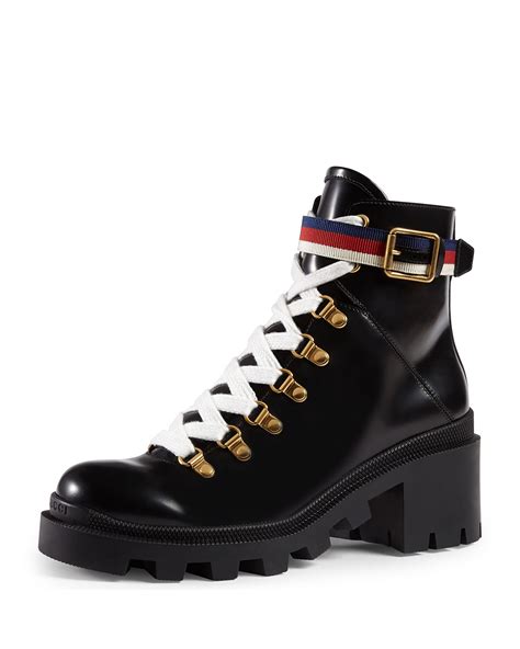 Free shipping & returns available. Gucci Leather Combat Boot | Neiman Marcus