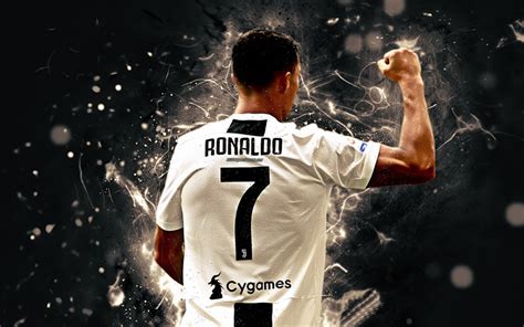 Download Wallpapers Cristiano Ronaldo Back View Goal Juventus Fc
