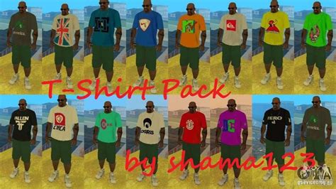 T Shirt Pack By Shama123 для Gta San Andreas