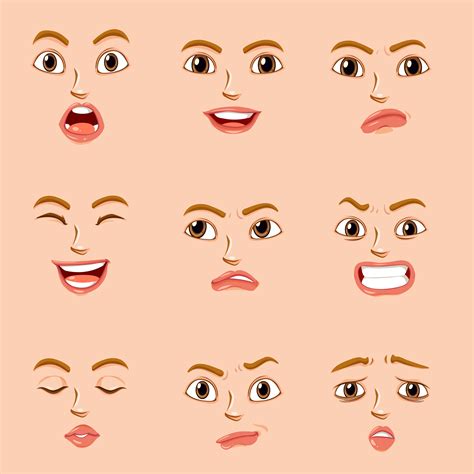 Facial Expressions For Female Character 414905 Vector Art At Vecteezy