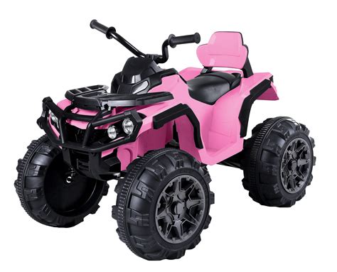 Pink 12 V Atv Quad Battery Powered Car With Horn Lights And Music