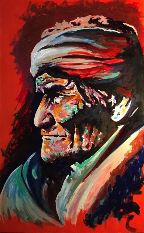 Geronimo Native American Paintings Original Abstract