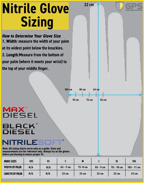 Glove Size Charts Gps Gloves