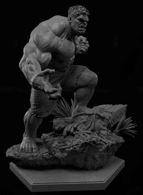 Artstation Hulk Statue 110 Caio Fantini Statue Hulk Digital