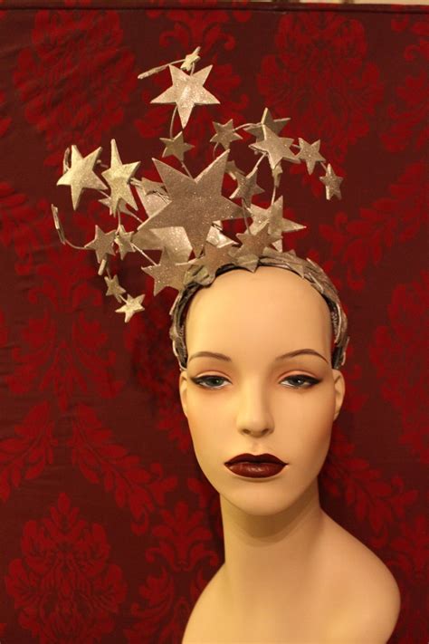 bright star headdress sparkling silver leather and glitter etsy headdress glitter stars