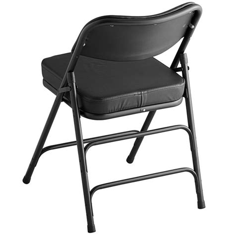 Lancaster Table And Seating Black Vinyl Folding Chair With 2 Padded Seat