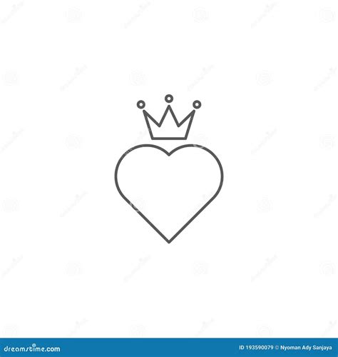 Heart Crown Vector Icon Trendy Flat Style Design Isolated Stock Vector