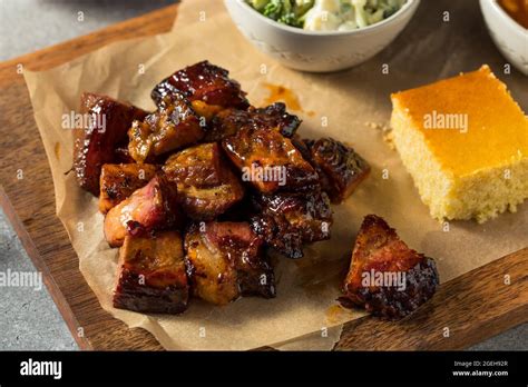 Homemade Smoked Burnt Ends Bbq With Sauce Stock Photo Alamy