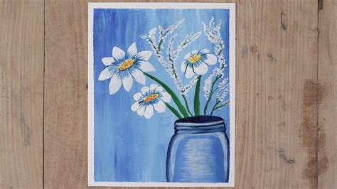 Easy Flower Jar Acrylic Painting Easy Acrylic Painting