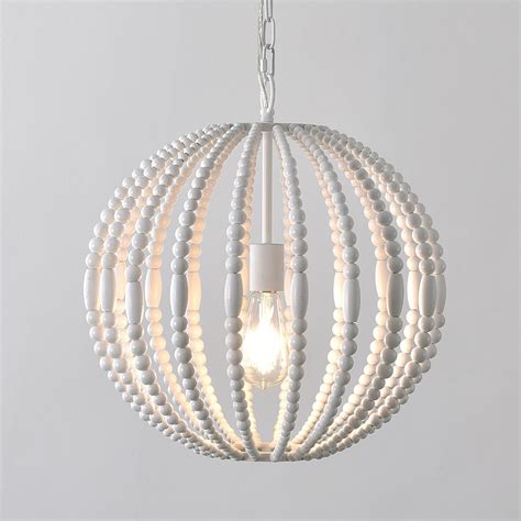 Wooden pendant styles, such as wood bead, driftwood and distressed wood pendants, work well in. Postmodern 1-Light Pure White Wooden Bead Strand Metal Sphere Globe Pendant Light in 2020 ...