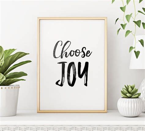 Choose Joy Printable Art Choose Joy Wall Art Inspirational Quote