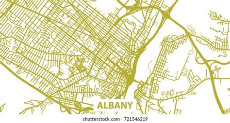 Detailed Vector Map Albany Gold Title Stock Vector Royalty Free