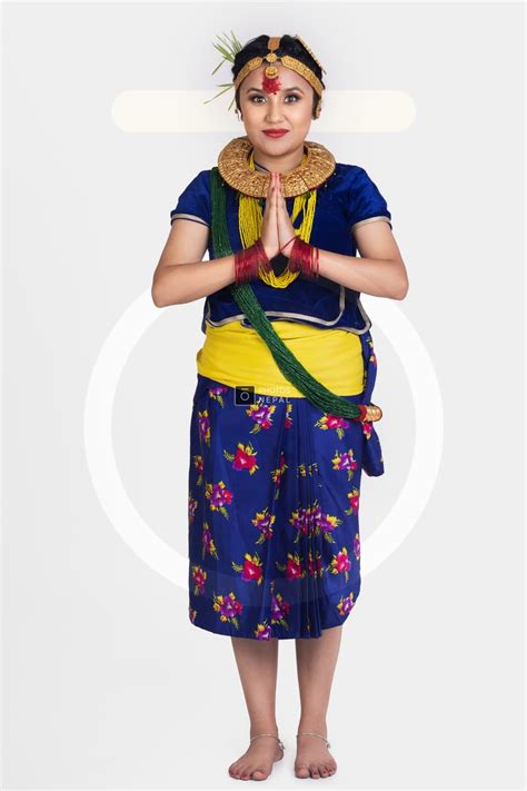 a impressive traditional girl doing namaste greetings photos nepal
