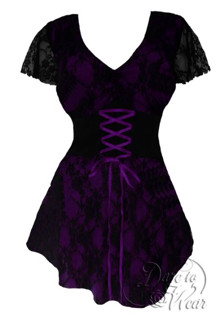 Plus Size Purple And Black Lace Sweetheart Corset Top Sc09p 4599