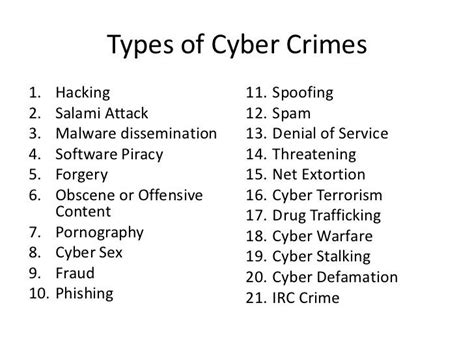 Top six country included in cybercrime conclusion hong kong india taiwan china indonesia malaysia cyber crime decreased from 15,218 cases to 9986 cases in 2013 example of malaysia cyber law digital signature act 1997 telemedicine act 1997 communication and multimedia act 1998. Types Of Cyber Crimes - #gang #cyber #organized #stalk # ...