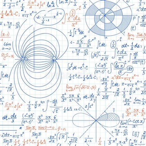 Mathematical Vector Seamless Pattern With Math And Physical Formulas