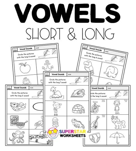 Vowel Sounds Worksheets Superstar Worksheets
