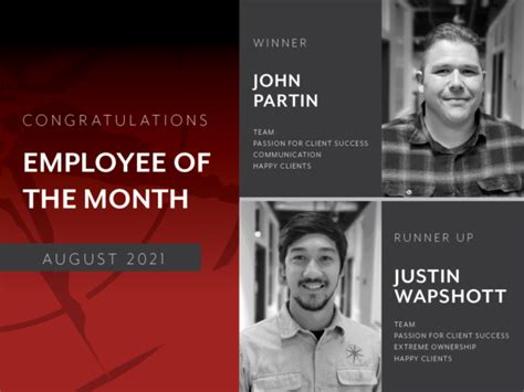 Employee Of The Month August 2021