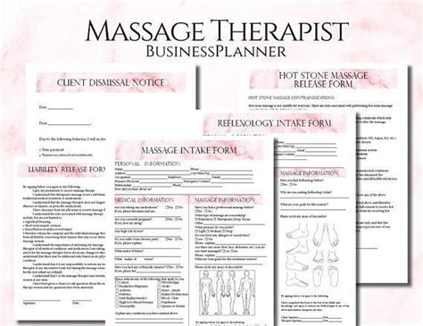 Massage Therapist Business Planner Massage Business Massage Massage