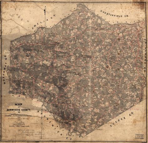 Map Of Dinwiddie County Va 1864