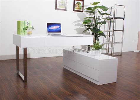 Kd12 Modern Office Desk By Jandm In White Lacquer