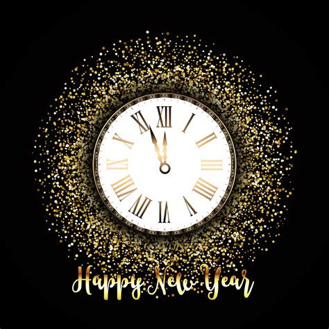 Happy New Year Background With Gold Glitter 210666 Vector Art At Vecteezy