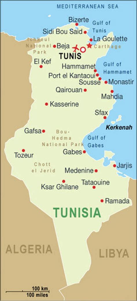 Map Of Tunisia World
