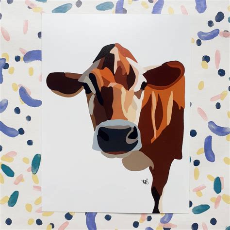 6x4 Digital Cow Art Print Print Cow Digital Art Etsy