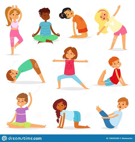 Kids Stretching Clip Art