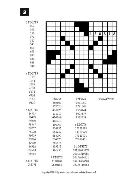 Number Fill In Puzzles Volume 2 Printable Pdf Puzzles