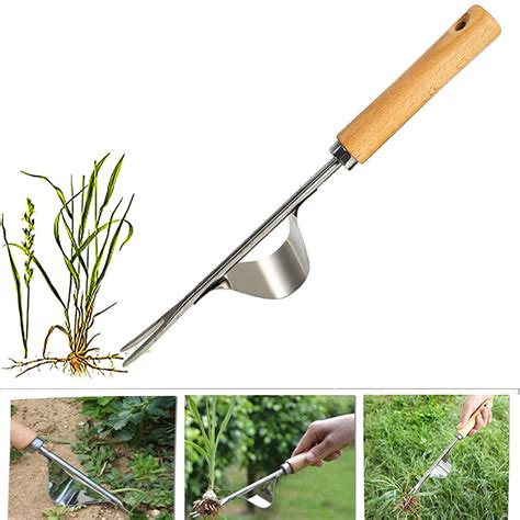 Manual Hand Weeder Bend Proof Base Grass Puller Weeding Hook Root
