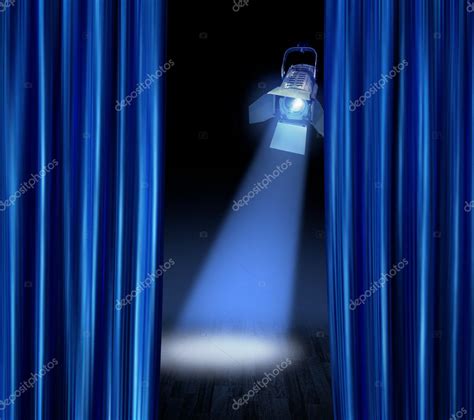 Stage Spotlight Blue Curtains Stock Photo By ©anterovium 9324700