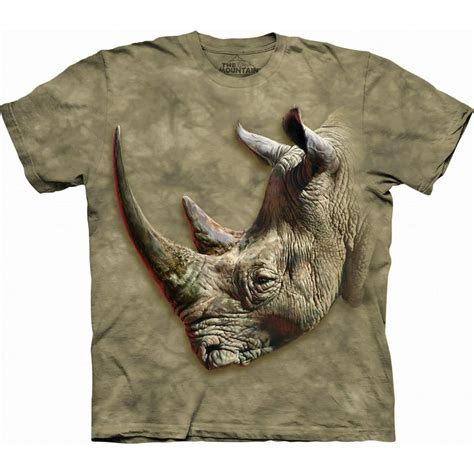 The Mountain White Rhino 3x Cotton Rhinos T Shirt Green Adult Mens