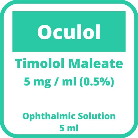Buy Oculol Timolol Maleate 5mg Ml 05 Ophthalmic Solution 5ml