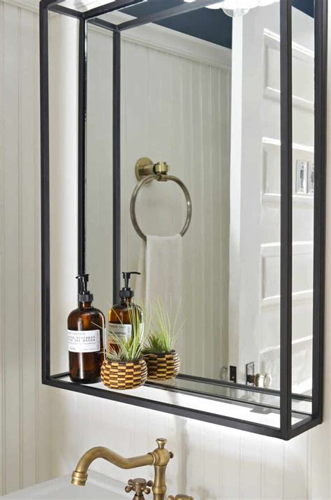 Industrial Bathroom Mirror With Shelf Semis Online