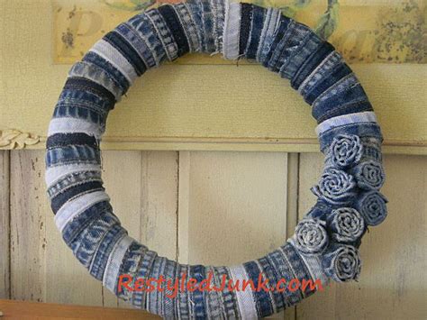 Craft A Denim Wreath With Seams From Old Jeans