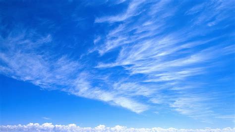 Download Wallpaper 1600x900 Sky Blue White Clouds Tenderness