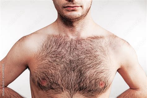 Boy With Naked Hairy Chest On White Background Stock Photo Adobe Stock