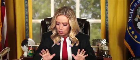 Photo Kayleigh Mcenany Wearing Donald Trumps Suit And Tie In The Oval