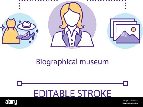 Biographical Museum Concept Icon Famous Person Belongings Culture